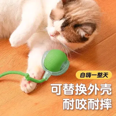 滚滚球猫咪玩具自嗨解闷智能逗猫球自动逗猫棒遛猫遛狗突突球电动