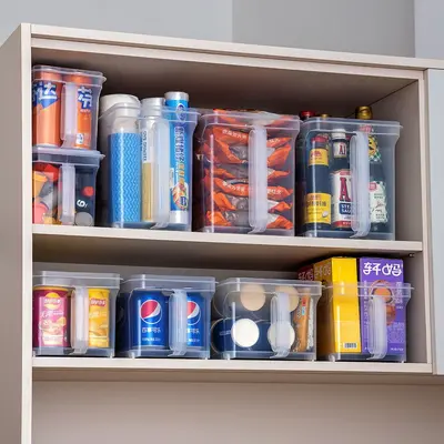 Kitchen storage box with wheels and handle