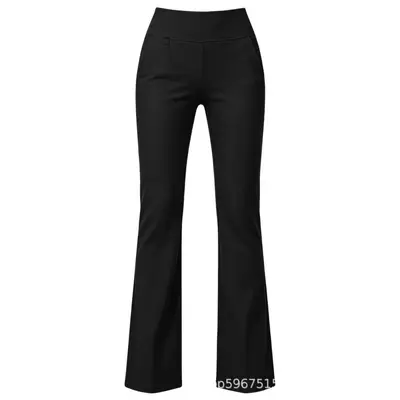 Damen-Yogahose mit hohem Bund und Taschen, elastisch, schmale Passform - 9