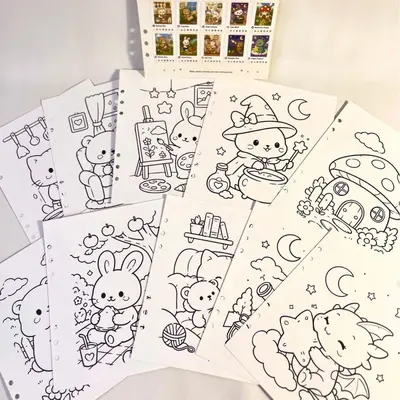 丙烯绘画本马克笔套装DIY绘画涂色本手工美术用品礼盒学生水彩笔 - 10