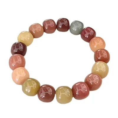 Doğal beyaz yeşim bodhi kökü bileklik, yüksek parlaklıkta bodhi boncuklar, yumuşak dokunuşlu, unisex bileklik, üreticiden doğrudan toptan satış.