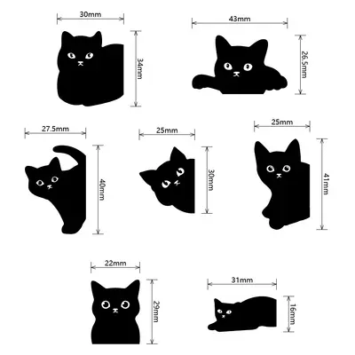 Black Cat Magnetic Bookmark, Gift for Cat Lovers - 11