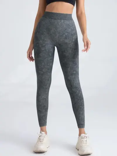 Yüksek Belli Yoga Pantolonu, V Bel Fitilli, Karın Sıkılaştırıcı - 7