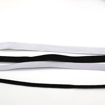 Dar yassı elastik şerit, siyah beyaz, 0,3 cm - 1 cm - 3