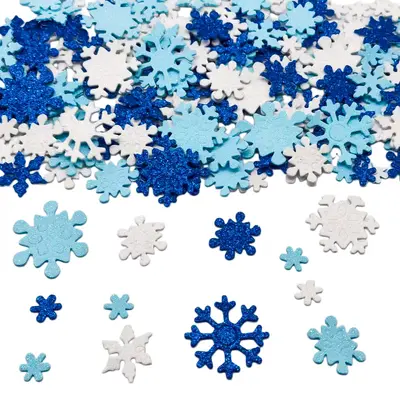 Weihnachts-Schneeflocken-Schaumstoffaufkleber aus EVA, selbstklebend mit Glitzer - 7
