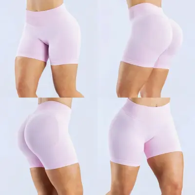 Seamless Women's Yoga Shorts, Hip-Lifting Fitness Shorts