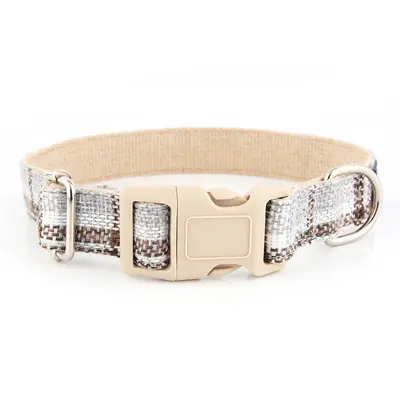 Pure Linen Dog Collar for Large, Medium and Small Dogs - 12