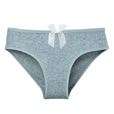 Ribbed Pure Cotton Women's Briefs, Plus Size, Four Seasons - 9