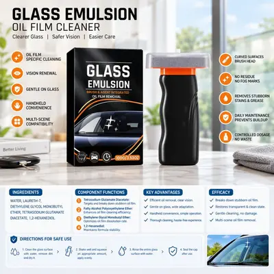 Portable Car Glass Oil Film Cleaning Brush