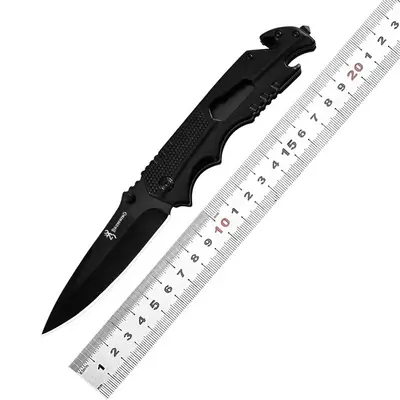 Folding Non-Locking Pocket Knife, Multifunctional, Portable with Glass Breaker