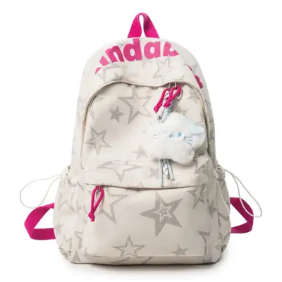 Large Capacity Lightweight Star Print Student Backpack - 7
