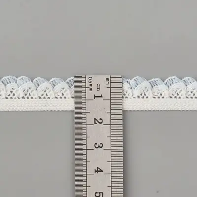 1,5 cm Elastik Dantel, Deniz Kabuğu Çiçek Kenarlı Kadın İç Çamaşırı Bandı - 10