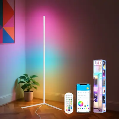 RGBIC Yere Basma Ambiyans Lambası Bluetooth LED Köşe Lambası - 8