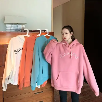 Women's Fleece-Lined Plus Size Hooded Sweatshirt, Printed