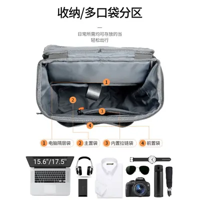 Wasserdichter Herrenrucksack mit großem Fassungsvermögen und Laptopfach - 4