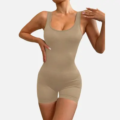 Dikişsiz sırt açık yoga tulumu, derin V yaka, kadın spor ve fitness kıyafeti, hızlı kuruya - 11