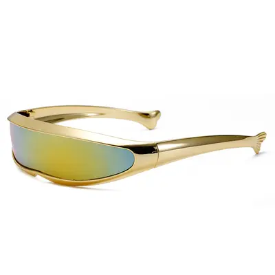 X-Men Style Sunglasses, Laser Pattern, Mercury Lens, One-Piece Frame - 11