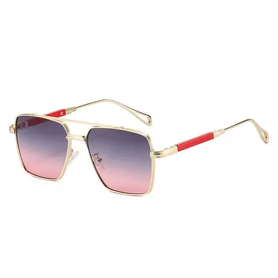 Quadratische Herrensonnenbrille aus Metall mit Doppelsteg - 12