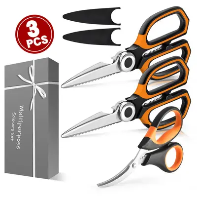 Kitchen Scissors 3-Piece Set, Seafood and Shrimp Deveining Scissors - 7