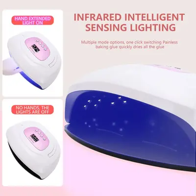 Yeni çift el tırnak makinesi fototerapi lambası el çantası 220W yüksek güçlü çabuk kuruyan tırnak jeli kürleme kurutucu X8 - 4