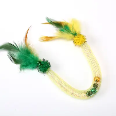 Cat Chew Bungee Rope Toy with Catnip and Feather Teaser - 7