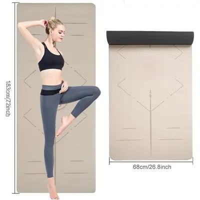 PU Naturkautschuk Yogamatte, rutschfest, gestreift, verdickt - 5
