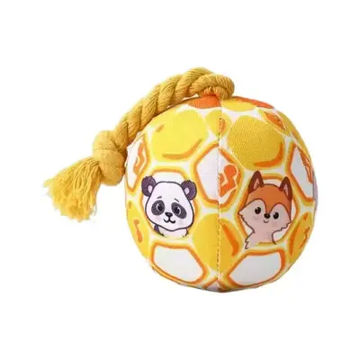 Dog Toy Chew-Resistant Squeaky Self-Play Boredom Relief Gadget Plush Ball Burns Energy Interactive Companion Pet Toy Ball
