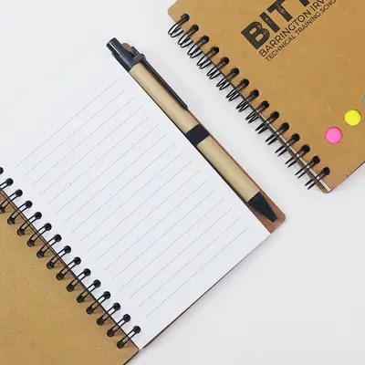 A6 Spiral Kraft Notebook, Eco-Friendly, With Sticky Notes - 5