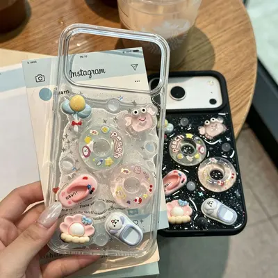 适用苹果18promax手机壳iphone17滴胶夏日游泳圈16pro新款15全包X