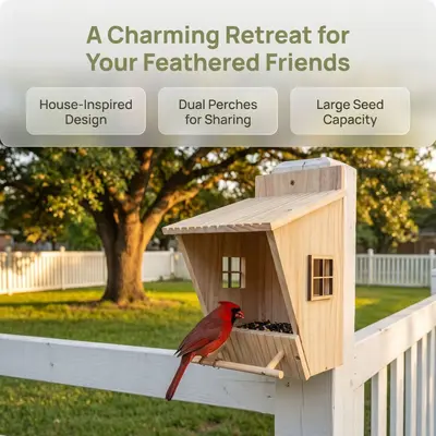 Wooden Outdoor Hanging Bird Feeder Bird Nest House - 7