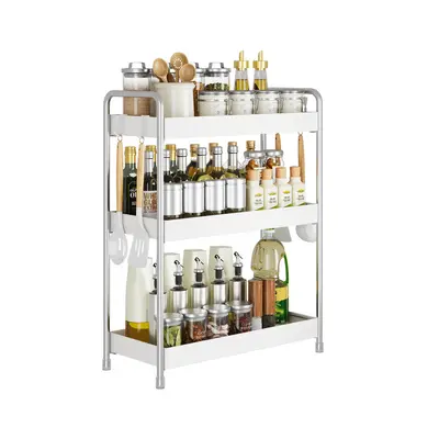 Edelstahl-Küchen-Gewürzregal schmales kleines multifunktionales Gewürzständer multifunktionales Öl-Salz-Sauce-Essig-Aufbewahrungsregal - 6