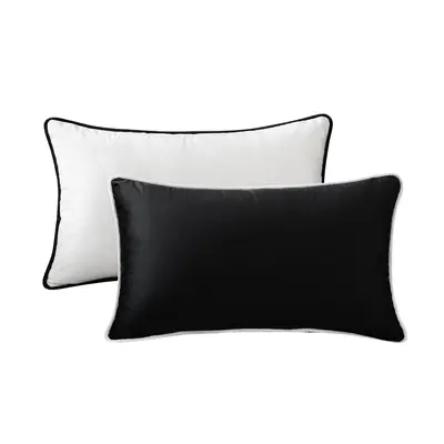 Nordic Style Velvet Cord-Trim Black and White Throw Pillow Cover