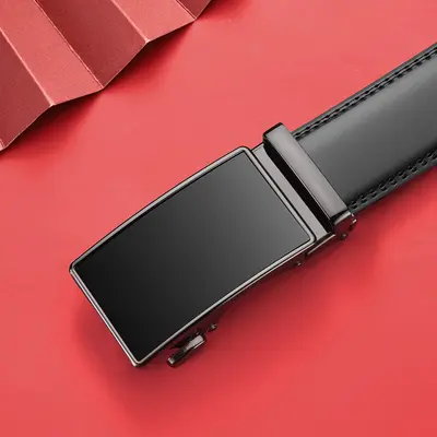 High-end Leather Belt Men's Waist Belt Automatic Buckle Genuine Leather Belt Casual Business Men's Trousers Belt Customizable LOGO Export Style - 3