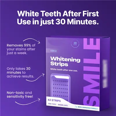 跨境dr dent purple teeth whitening牙贴呵护牙釉质层牙贴可定制