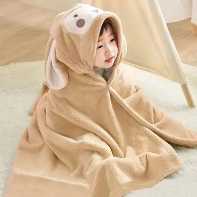 Kinder-Badehandschuh-Umhang Kapuzenbademantel verdickter Baby tragbarer Korallenvlies saugfähige Süßigkeit-Decke für Jungen und Mädchen Großhandel - 8