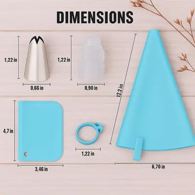 Cake Turntable Decorating Set, 124 Pieces, Piping Tips and Scraper