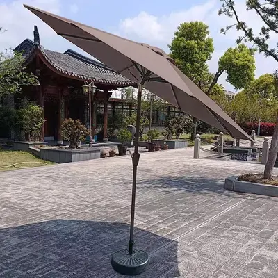2M Tilting Outdoor Garden Umbrella with Center Pole, Sun and Rain Protection - 10