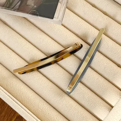 Minimalist Acetate Side Hair Clip, Korean Style