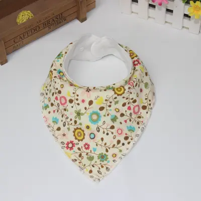 Baby drool towel, double-layer triangle with snap buttons - 7