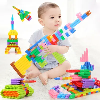 Children's Large Particle Building Blocks, Rocket and Bullet Head, Ages 3-6 - 1