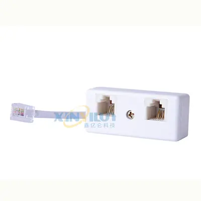 American Telephone Line One-to-Two Adapter, 6P4C RJ11 RJ14 Cable
