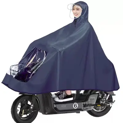 Sanda elektrikli motosiklet yağmurluğu, iki kişilik, uzun boy
