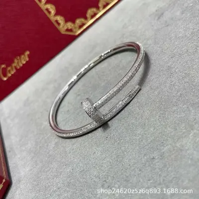 V-gold nail couple bracelet 18K rose gold elastic - 8