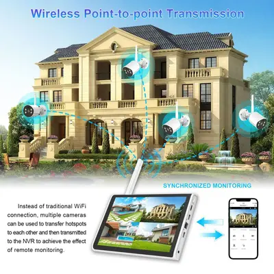 Wireless NVR System 10.1 inch Screen Waterproof Camera Kit