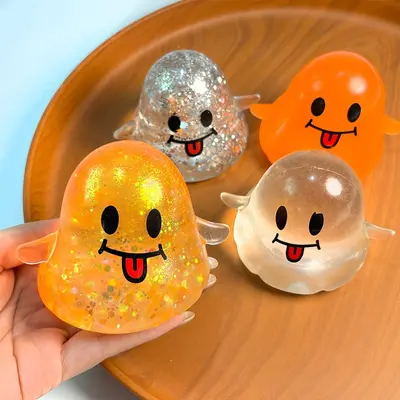 Cross-border Halloween Ghost Malt Candy Squishy Toy Slow Rebound Stress Relief Squeeze Toy Foreign Trade Prank Toy