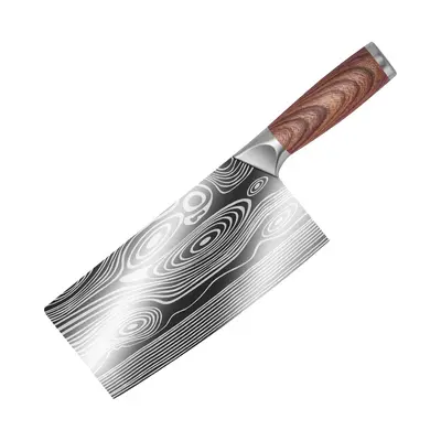 Paslanmaz çelik şef bıçağı, Şam desenli, kemik doğrama ve dilimleme - 8