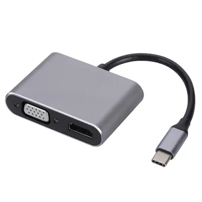 Tip-C HDMI üçü bir arada genişletici 4K adaptör kablosu cep telefonu dizüstü dönüştürücü HD kablo yerleştirme istasyonu - 11