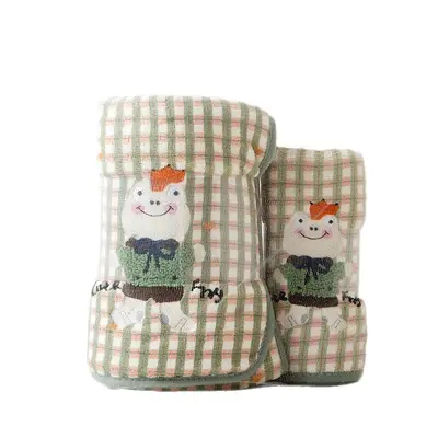 Coral fleece towel set, 2-piece, embroidered design - 5