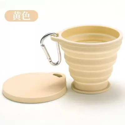 Yeni Silikon Katlanabilir Bardak Taşınabilir Outdoor Seyahat Eco Friendly Su Bardağı Kapak ile Teleskobik Askı Kancası Gargara Bardağı - 10