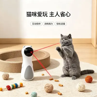 Automatic Infrared Laser Cat Toy with Bear, Smart Electric Cat Toy - 2